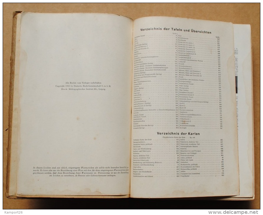 1932 Von A Bis Z Das KONVERSATIONS - LEXIKON Histoire Illustré - Encyclopedieën