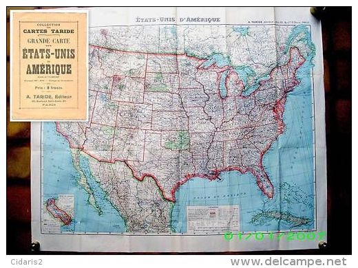 Carte ETATS UNIS AMERIQUE America United States Indian Map Amerika Indien USA Taride 1919 ! - Cartes Géographiques