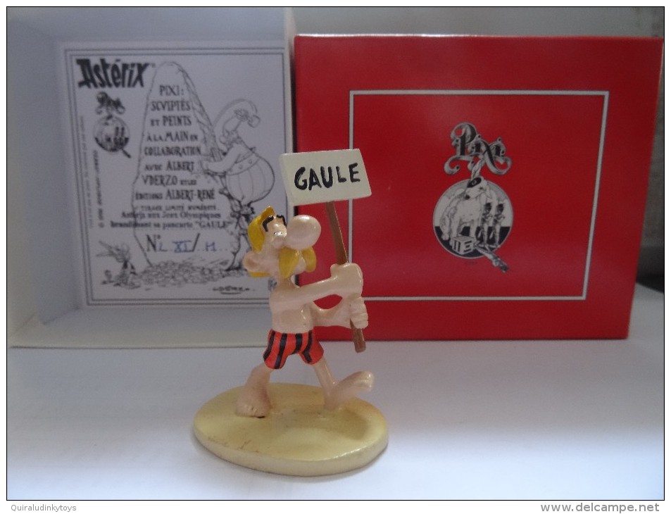 PIXI 4232 ASTERIX Aux J.O. Brandissant Sa Pancarte "GAULLE" NEUF DANS SA BOITE D'ORIGINE CERTIFICAT 61/1000 - Autres & Non Classés