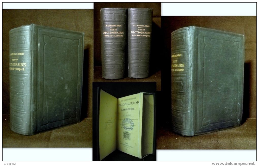 PETIT DICTIONNAIRE FRANCAIS ALLEMAND Franzosisch Deutsch Worterbuch Dictionary CHARLES SCHMITT 2 Vol 1897 1ère Edition ! - Dictionaries