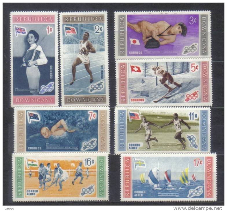 Dominicana Mi 660-667 Winners Summer Olympics 1956 Fencing Swimming Yachting Wrestling 1958 MNH - Summer 1956: Melbourne