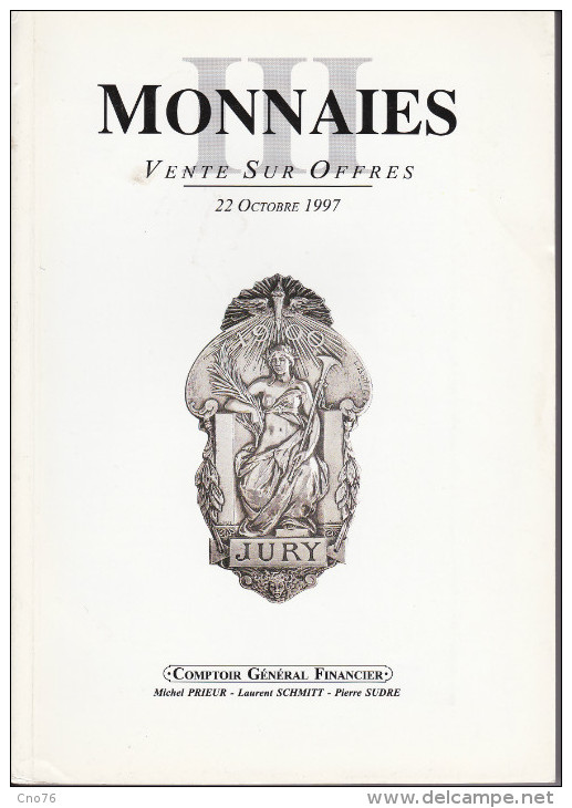 Monnaies Vente Sur Offres Du 22 Octobre 1997 - Libri & Software