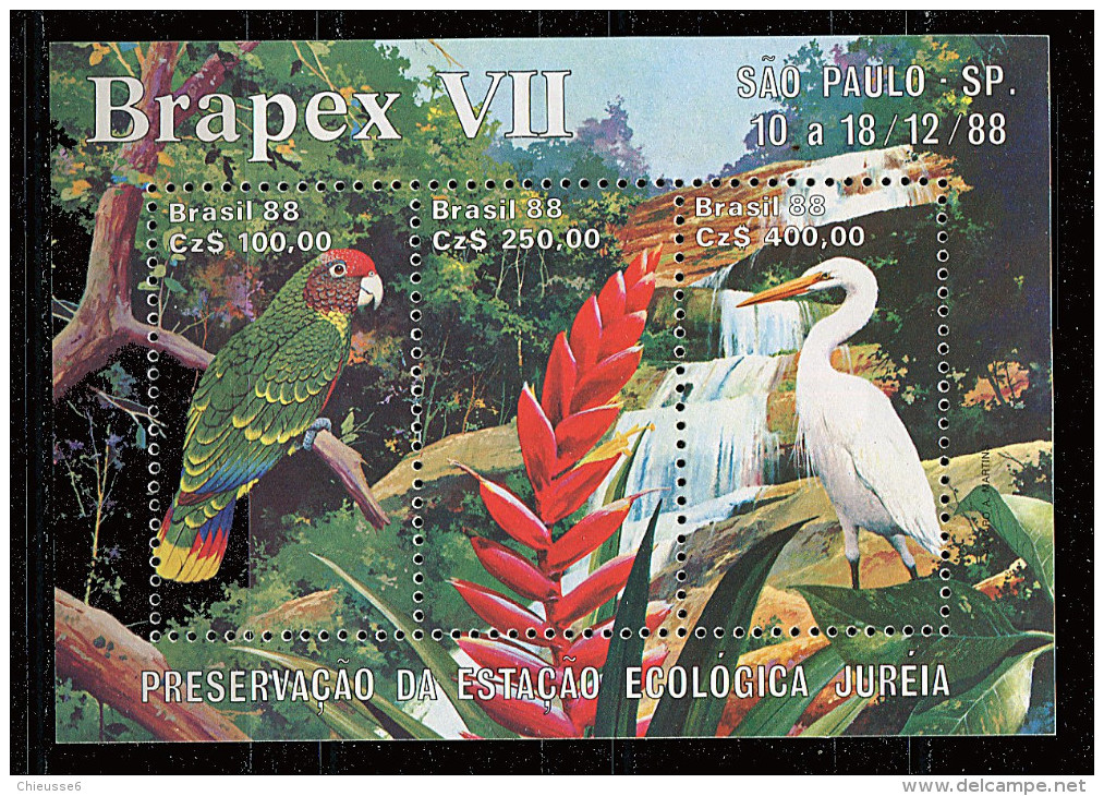 Brésil ** Bloc N° 75 - Brapex VII Expo Philat. Faune Et Flore - Blocks & Sheetlets
