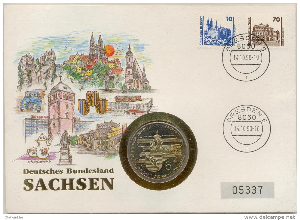 1990 Numisbrief Bundesland Sachsen - Autres & Non Classés