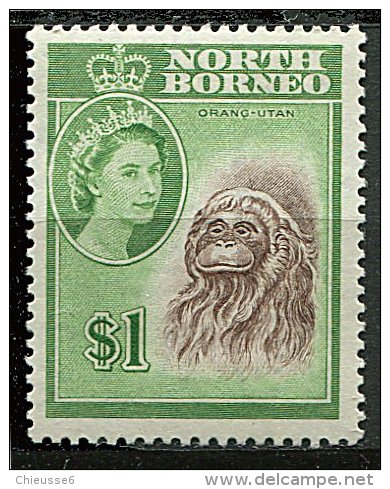 Bornéo Du Nord ** N° 327 - Elizabeth II Et Orang Outang - Bornéo Du Nord (...-1963)