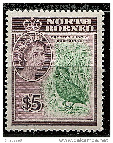 Bornéo Du Nord ** N° 329 - Elizabeth II Et Oiseau : Perdrix - Bornéo Du Nord (...-1963)