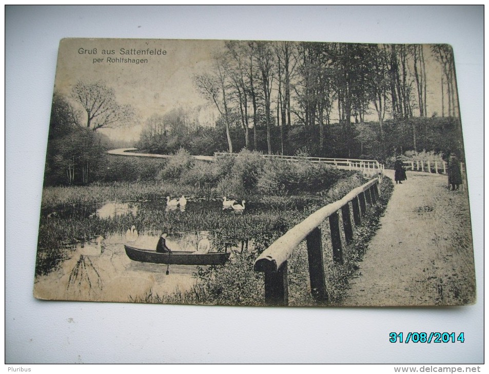 GRUSS AUS SATTENFELDE  PER  ROHLSFHAGEN  ,  VERLAG KINDLER , BARGTEHEIDE ,OLD POSTCARD , 0 - Bargteheide