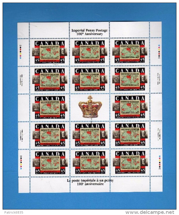 Canada ** -x- 1998 - Yvert 1568 - Inaugurazione Della Posta Imperiale.  Foglio Di 20. MNH - Blocks & Sheetlets