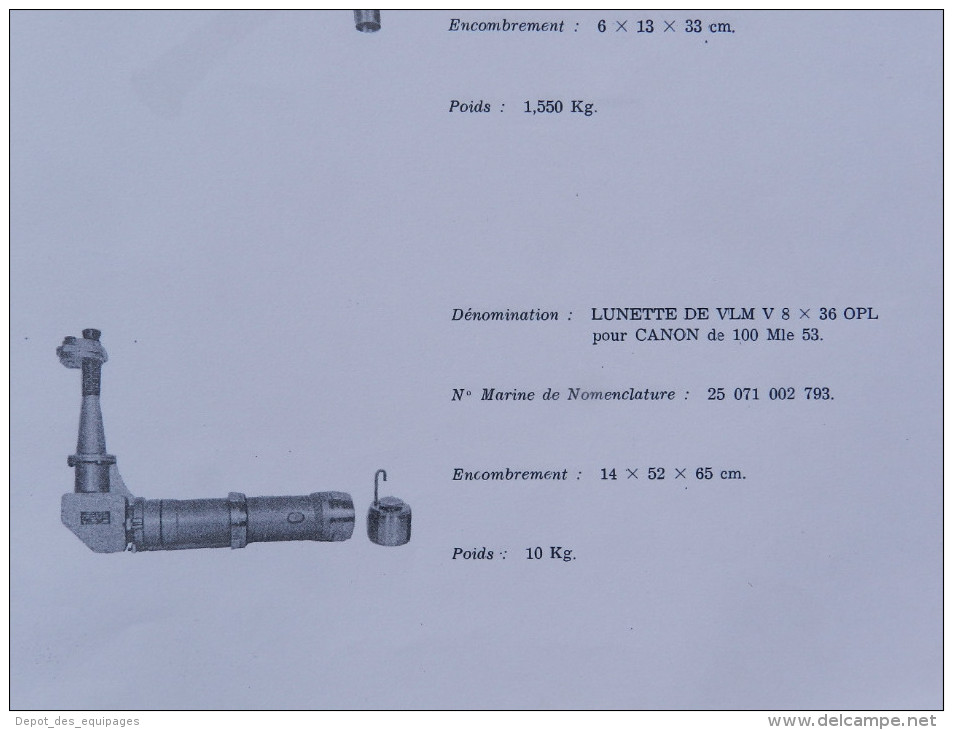 TRES RARE LUNETTE De VERIFICATION LIGNE De MIRE CANON 100 Mm MARINE Modéle 1960 - Optique