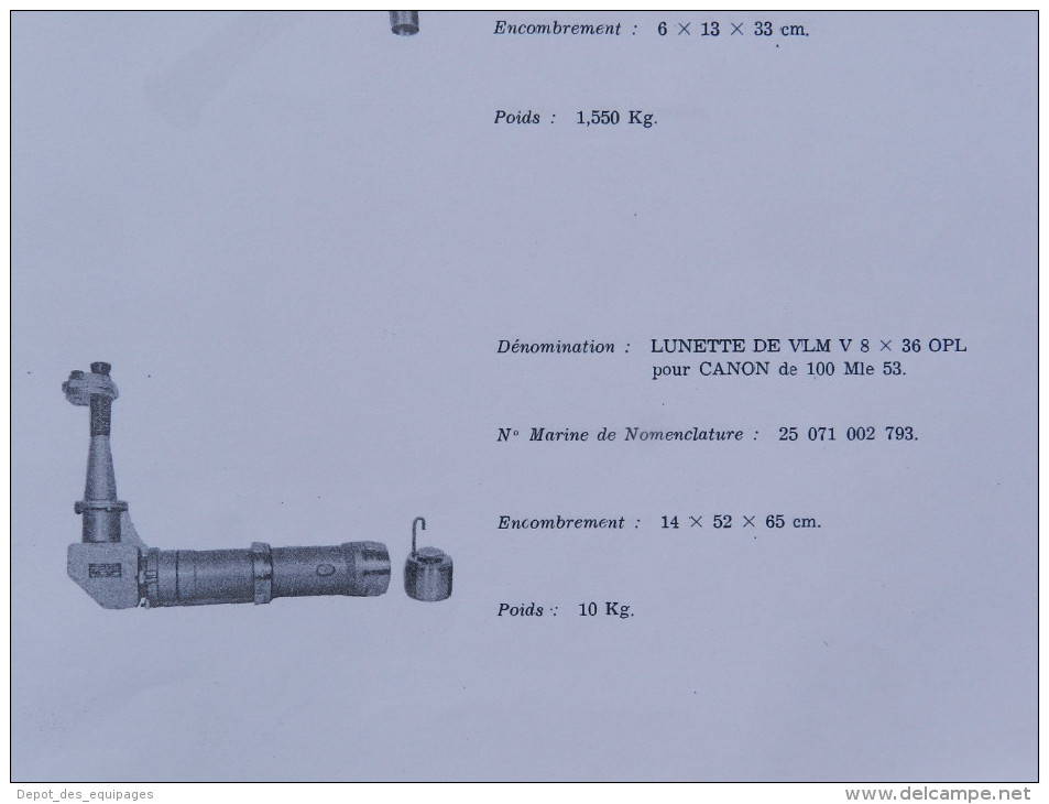 TRES RARE LUNETTE De VERIFICATION LIGNE De MIRE CANON 100 Mm MARINE Modéle 1960 - Ottica