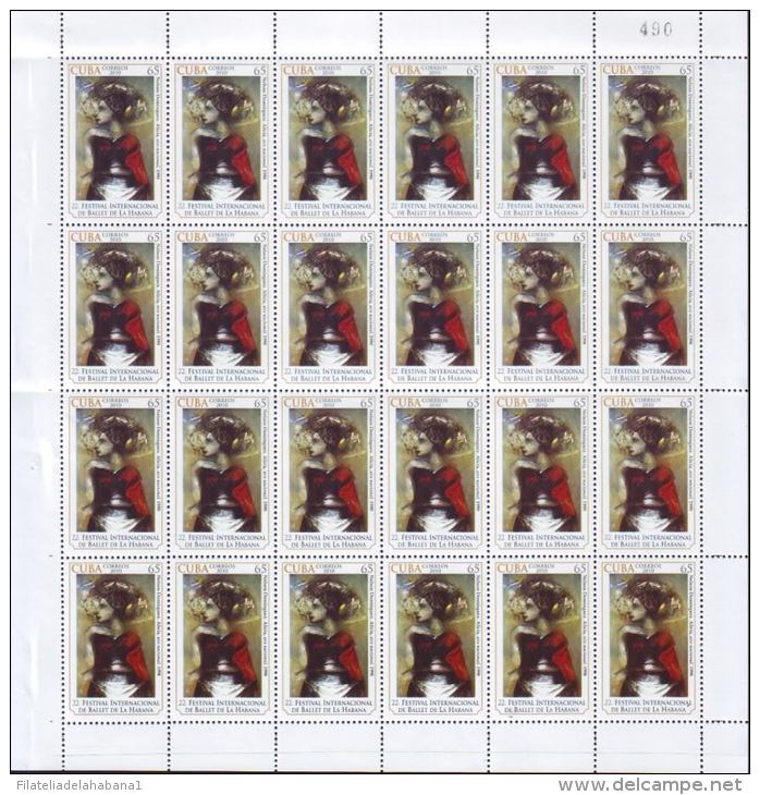 2010.514 CUBA MNH COMPLETE SET ON SHEET 2010 BALLET ALICIA ALONSO. DANCE.. - Hojas Y Bloques