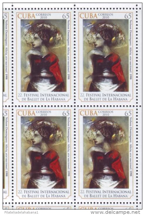 2010.514 CUBA MNH COMPLETE SET ON SHEET 2010 BALLET ALICIA ALONSO. DANCE.. - Hojas Y Bloques