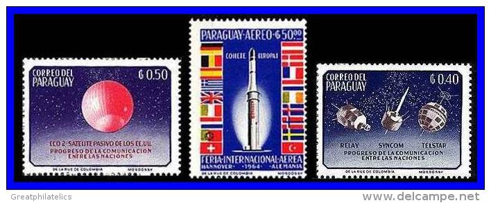 PARAGUAY 1964 EUROPA SPACE PROGRAM MNH (3ALL) - Collections