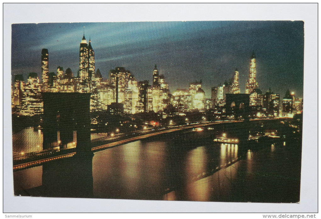 (5/3/39) AK "New York" Brooklyn Bridge At Night, Um 1959 - Brooklyn