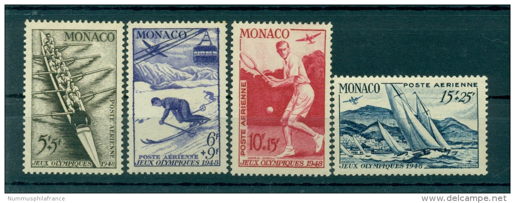 Monaco 1948 - Y & T  N. 32/35 Poste Aérienne  - Jeux Olympiques De Londres - Poste Aérienne