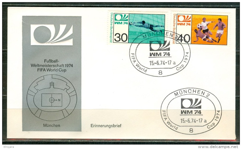 GERMANY Cover With Set With Cancel München 15-6-74 For The Match Italy-Haiti 3-1 - 1974 – Germania Ovest