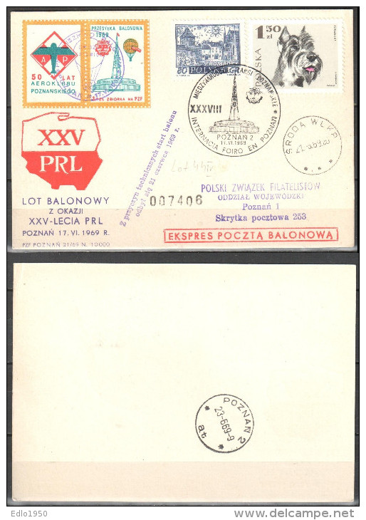 Poland 1969 Airmail Balloon Card - Ballonpost