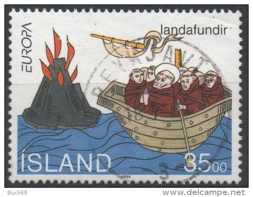 ISLANDE ICELAND 753 (o) Landafundir Volcan Barque  Moine Voyage Se Saint Brendan - Usados