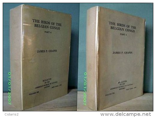 "The BIRDS OF THE BELGIAN CONGO" Chapin Ornithology Ornithologie Oiseau Bird Vogel Afrique Africa 2 Volumes 1953 ! - Scienze Biologiche