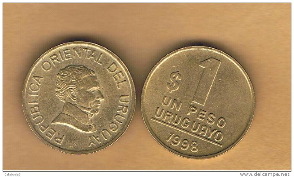 URUGUAY -  1   Peso 1998  KM103 - Artigas - Uruguay