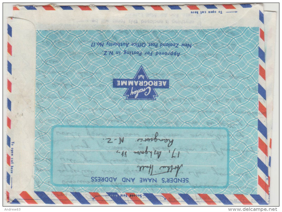 NUOVA ZELANDA - NEW ZEALAND - Aerogramme - Air Mail - Viaggiata Per Farham - Airmail