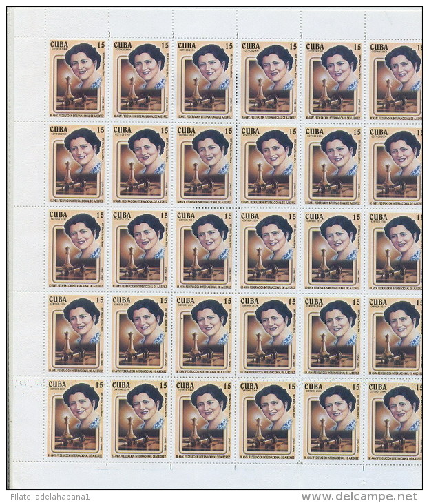 2004.508 CUBA COMPLETE MNH SHEET 2004 ERNESTO CHE GUEVARA. AJEDREZ. CHESS. MARIA TERESA MORA.  JOSE RAUL CAPABLANCA. - Blocks & Kleinbögen