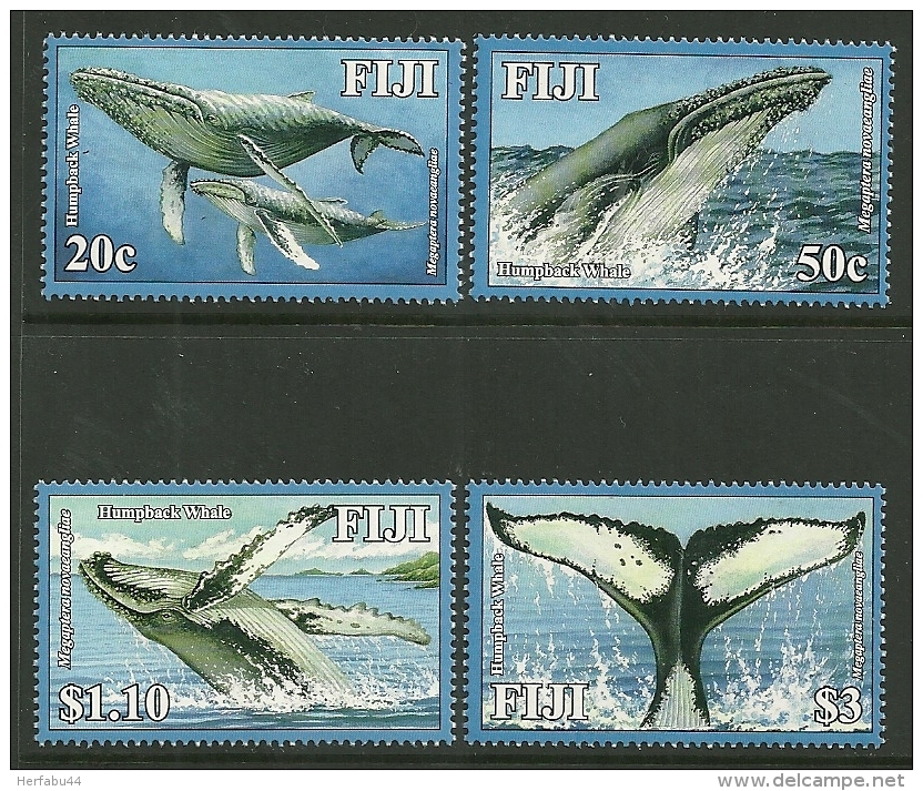 Fiji      "Whales"     Set    SC# 1187-90  MNH** - Ballenas