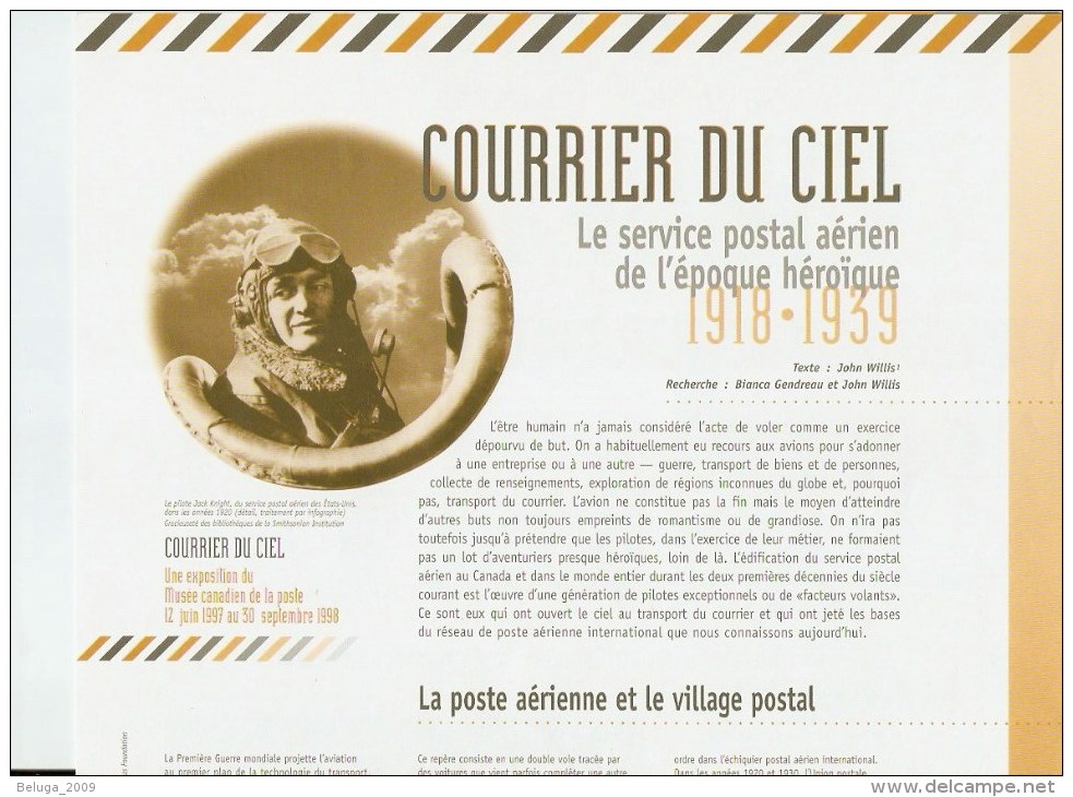 Dépliant Expo Courrier Du Ciel 1918-1939 Musée Canadien De La Poste Latécoère Aéropostale Trans-Canada Airways Lufthansa - Autres & Non Classés