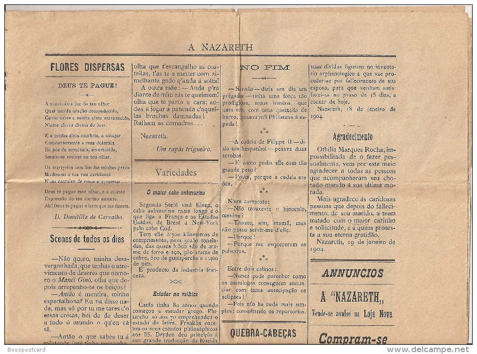 Nazaré - Jornal "A Nazareth" Nº 2 De 21 De Janeiro De 1904. Leiria. - Magazines