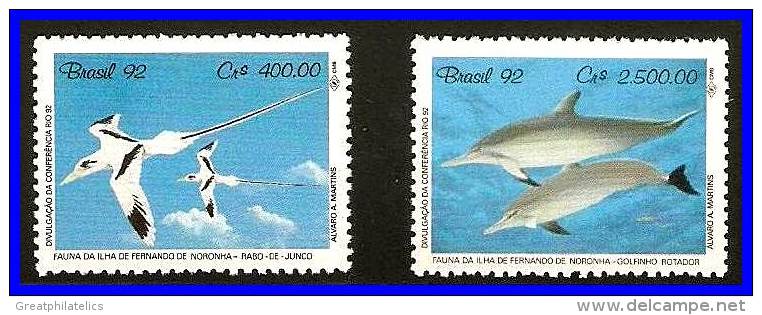 BRAZIL 1992  BIRDS & DOLPHINS  SC#2352-53 MNH CV$4.25 ANIMALS, MARINE LIFE (3ALL) - Verzamelingen & Reeksen