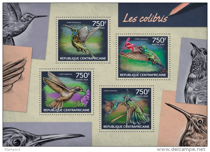 Central African Republic. 2014 Hummingbirds. (225a) - Colibris
