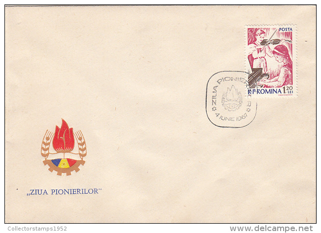 60- SCOUTS, SCOUTISME,YOUTH PIONEERS' DAY, SPECIAL COVER, 1967, ROMANIA - Lettres & Documents