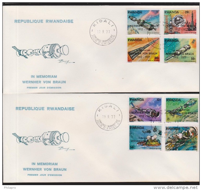 RWANDAISE 1977/1978     FDC  ESPACE - AVIONS   Réf  7539 - Africa