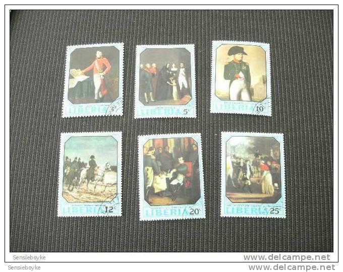 F1847-  Set  Used  Liberia  Napoleon Sc. 525-530 - Napoleone