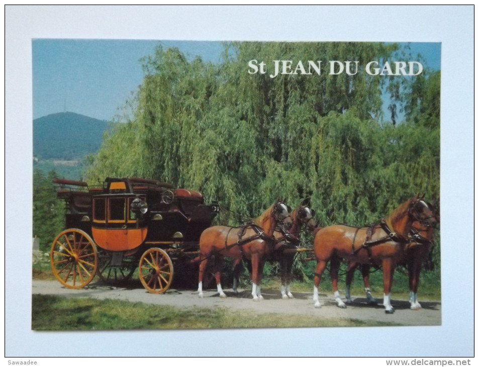 CARTE POSTALE - FRANCE - VOYAGE DANS LE TEMPS - ST JEAN DU GARD -MAÏL COACH 1868 - ED. DIN - Taxis & Huurvoertuigen