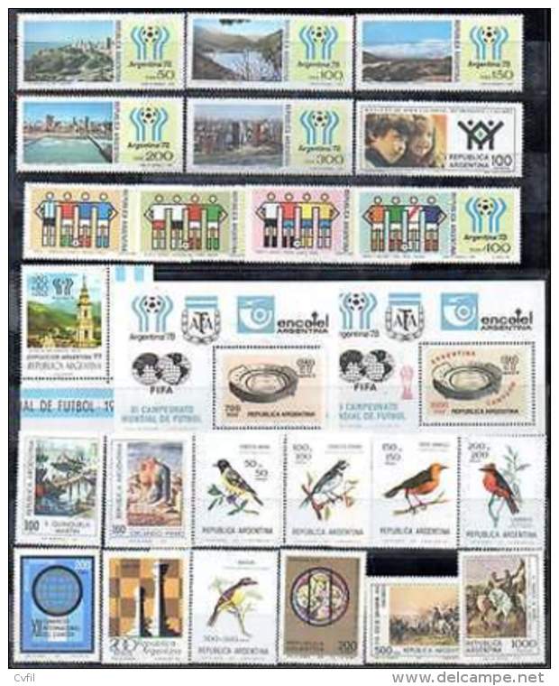 ARGENTINE / ARGENTINA 1978 - COMMEMORATIFS 32v + 2 BF - Unused Stamps