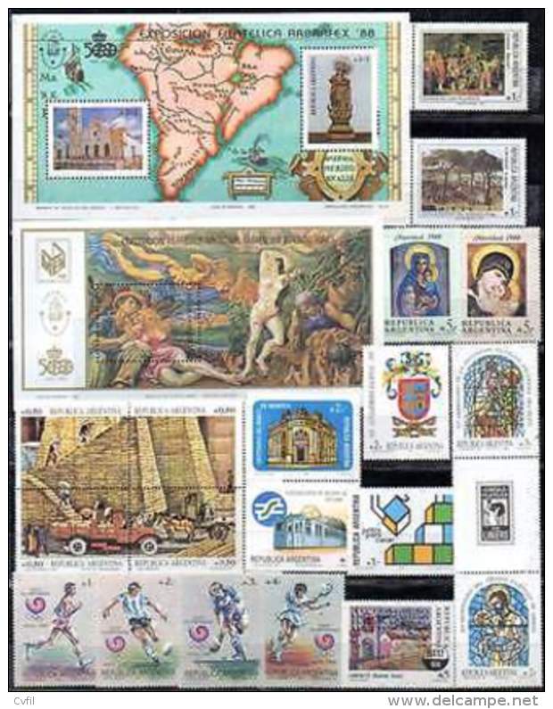 ARGENTINE / ARGENTINA 1988 - COMMEMORATIFS 35v + 2 BF - Ongebruikt