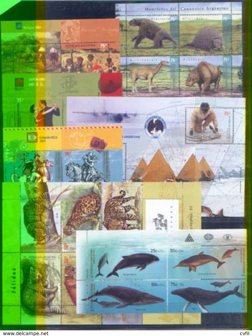 ARGENTINE / ARGENTINA 2001 - COMMEMORATIFS 42v + 6 BF - Unused Stamps