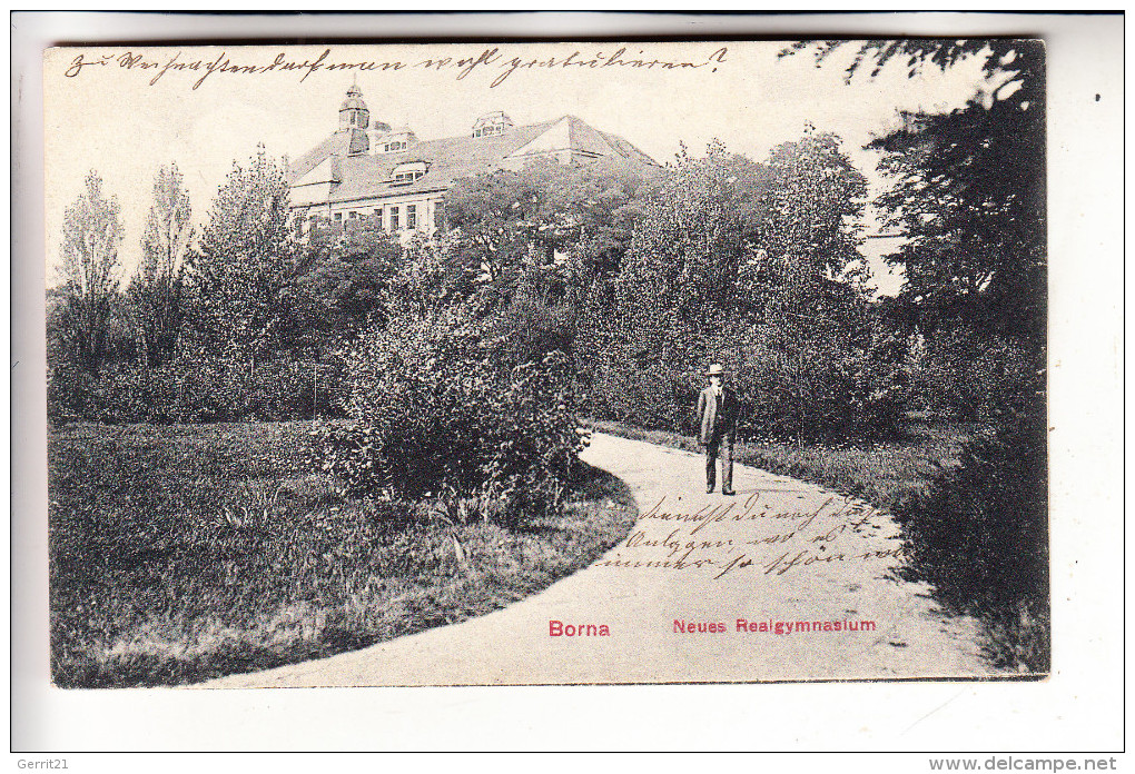 0-7200 BORNA, Neues Realgymnasium, 1907, Soldatenbrief Nach Köln-Deutz - Borna