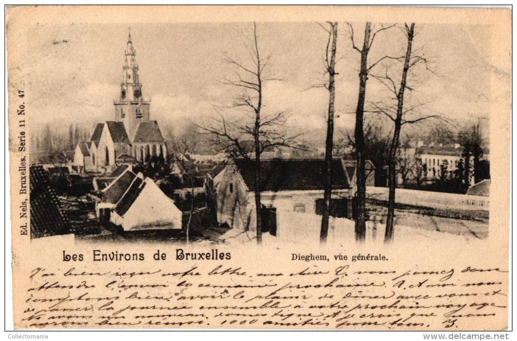 BRABANT  2 CP Dieghem Panorama  1900Nels 11 N°47      Grote Markt     '22 - Diegem