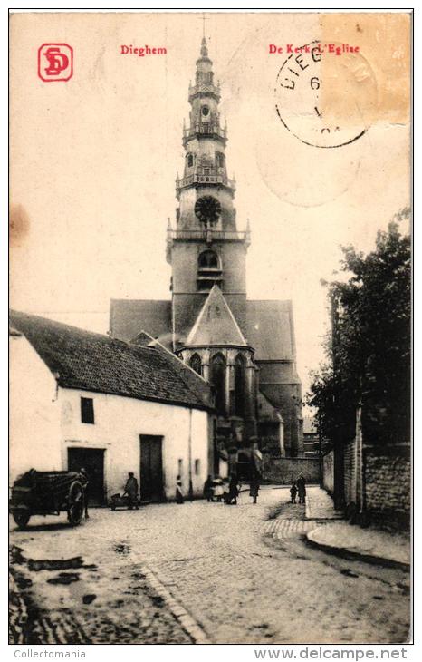 BRABANT  2 CP Dieghem  Alg Zicht  Nels 11 N°47 Anno   1900     Kerk 1904 - Diegem