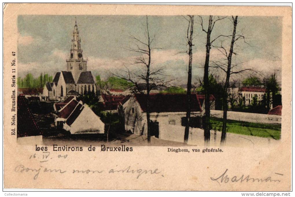 BRABANT  2 CP Dieghem  Alg Zicht  Nels 11 N°47 Anno   1900     Kerk 1904 - Diegem