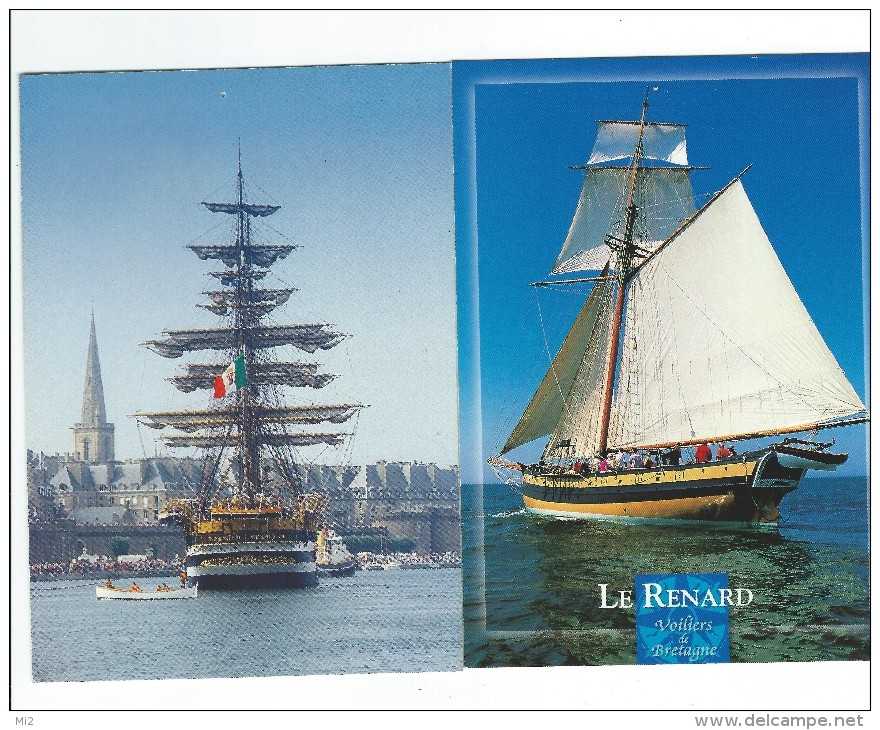 Lot 2CPM Voiliers Renard  Amerigo Vespucci Saint Malo TBE - Voiliers