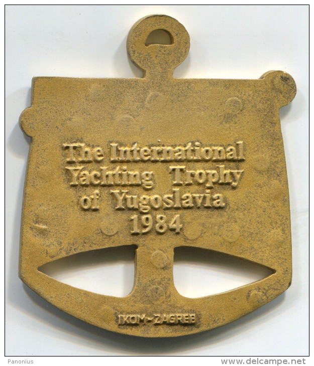 THE INTERNATIONAL YACHTING TROPHY OF YUGOSLAVIA 1984 - Dalmatia Cup, Enamel. ORIGINAL!!! - Sailing, Yachting