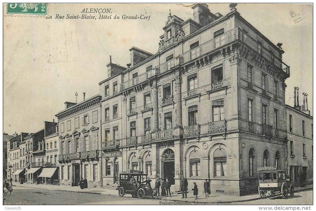 61 ALENCON - La Rue Saint Blaise - Hôtel Du Grand Cerf - Alencon