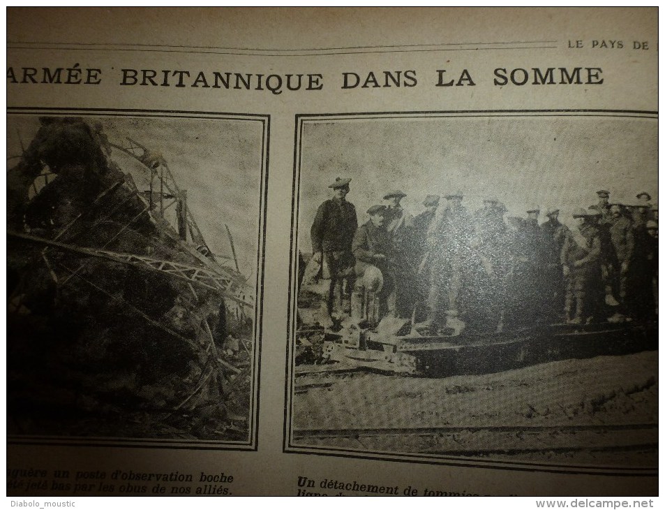 1916 JOURNAUX de GUERRE (LPDF):Dessins Guillaume;REUILLY;Canadie ns et UK; Italiens à CARSO;Monfalcone;Panzano; Negorani