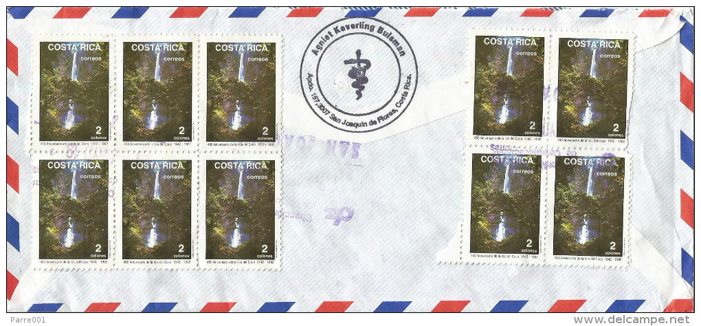 Costa Rica 1993 San Joaquin Partial Eclipse Geographic Institure Cartography Maps Overprint Coco Island Waterfall Cover - Costa Rica