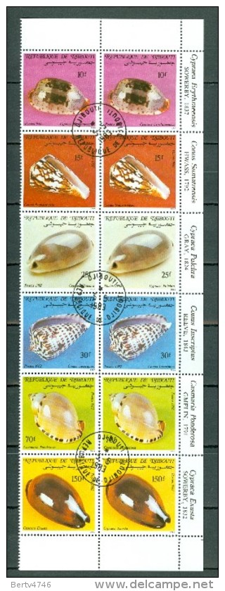 Djibouti 1982  Yv & T  557 / 562 (o) Schelpen / Coquillages / Shell - Djibouti (1977-...)