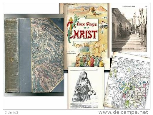 "Au PAYS Du CHRIST" Egypte Egypt Palestine Carte Map Moyen Orient Eglise Christianisme Church Landrieux Ca 1900 ! - Religion