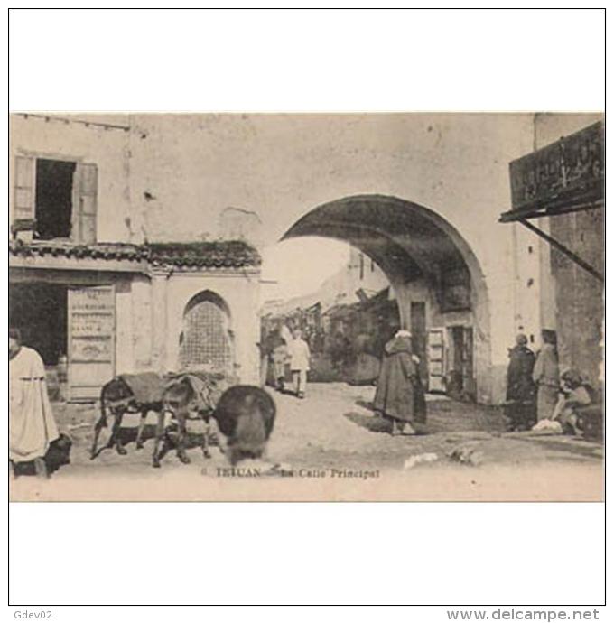 TETTP1005-LFT1173.Marruecos.Maroc .Morocco.TARJETA   POSTAL DE TETUAN ESPAÑOL.arquitectura ARABE,comercio,burros - Mercaderes